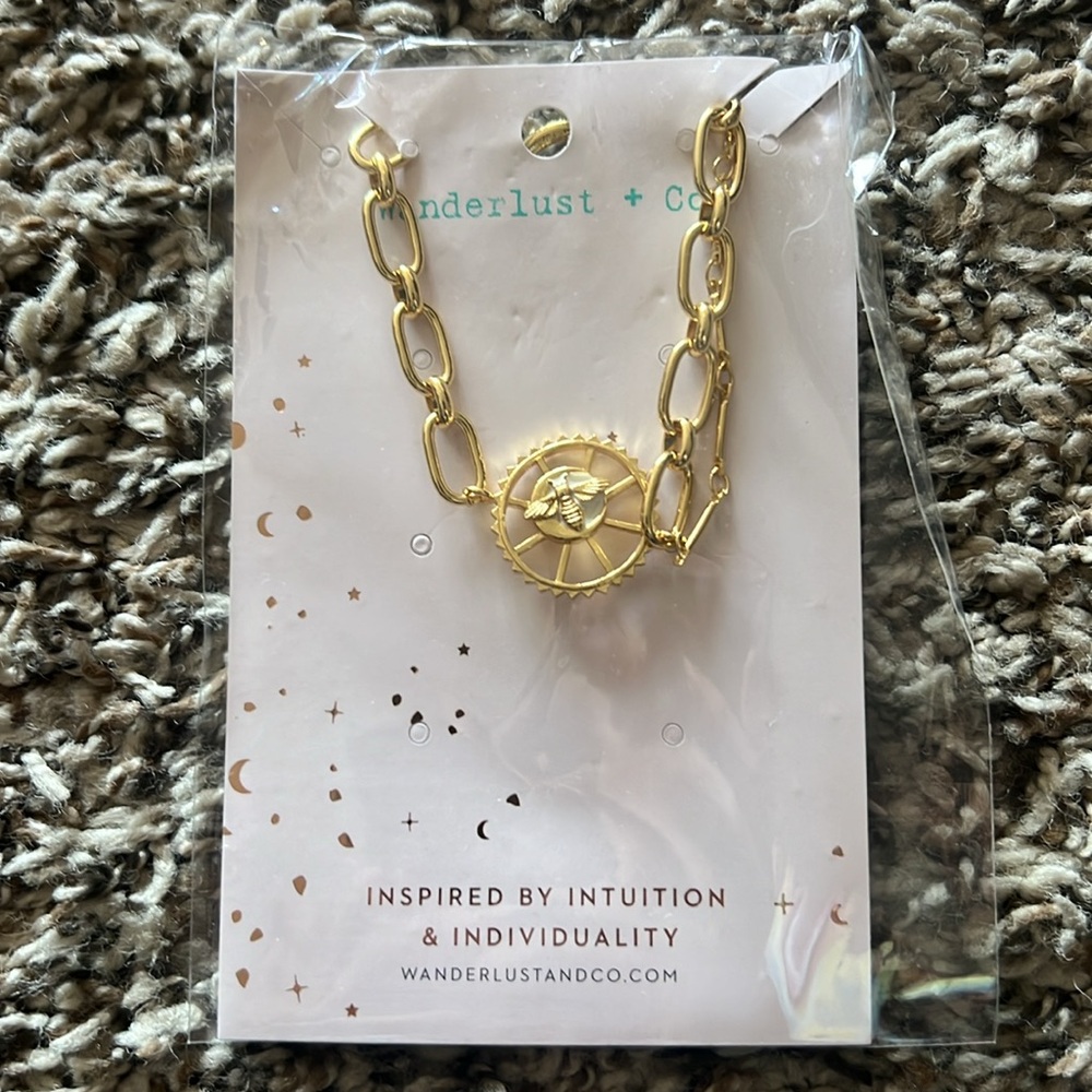 Wanderlust + Co, 18K Gold Filled, Bee & Gear, Toggle Bracelet - Picture 5 of 8